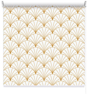 Houseart Μοτίβο με πορτοκαλί σχέδια, Line Art, Ρολοκουρτίνες, 100 x 100 εκ.